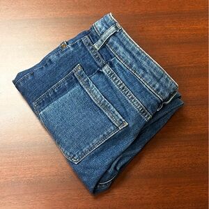 Boden Blue Denim Jeans Cambridge Ankle Skimmer Womens size 4P Cutoff Colorblock